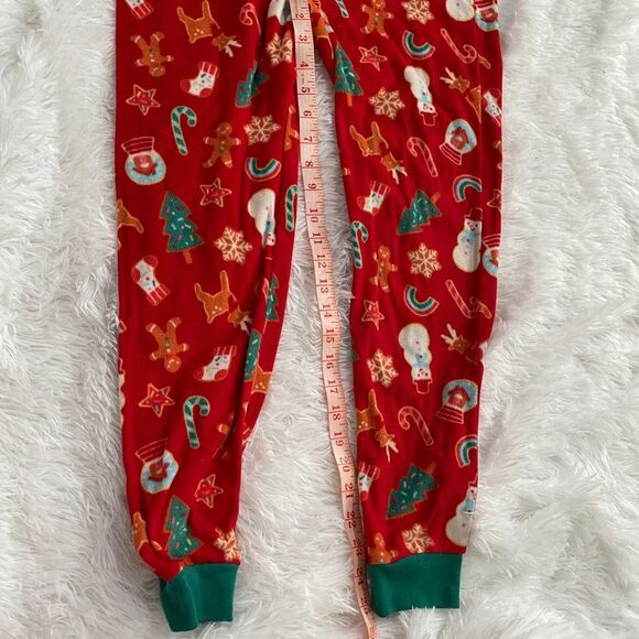 Kids Ginger Bread Hoodie One Piece in Orange and Red Holiday Comfy - Picture 5 of 8